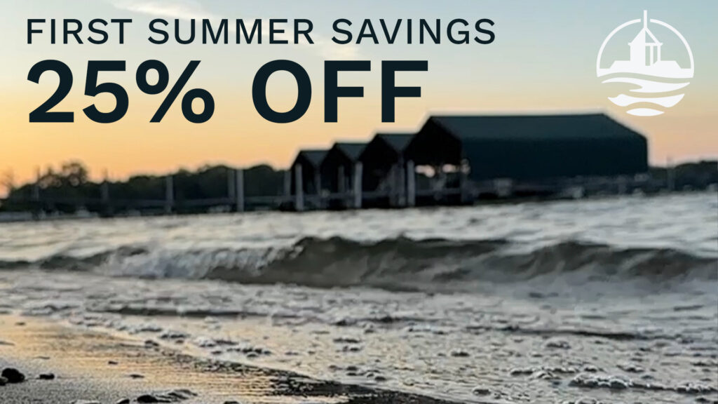 Summer sale: 25% off beachfront offer.