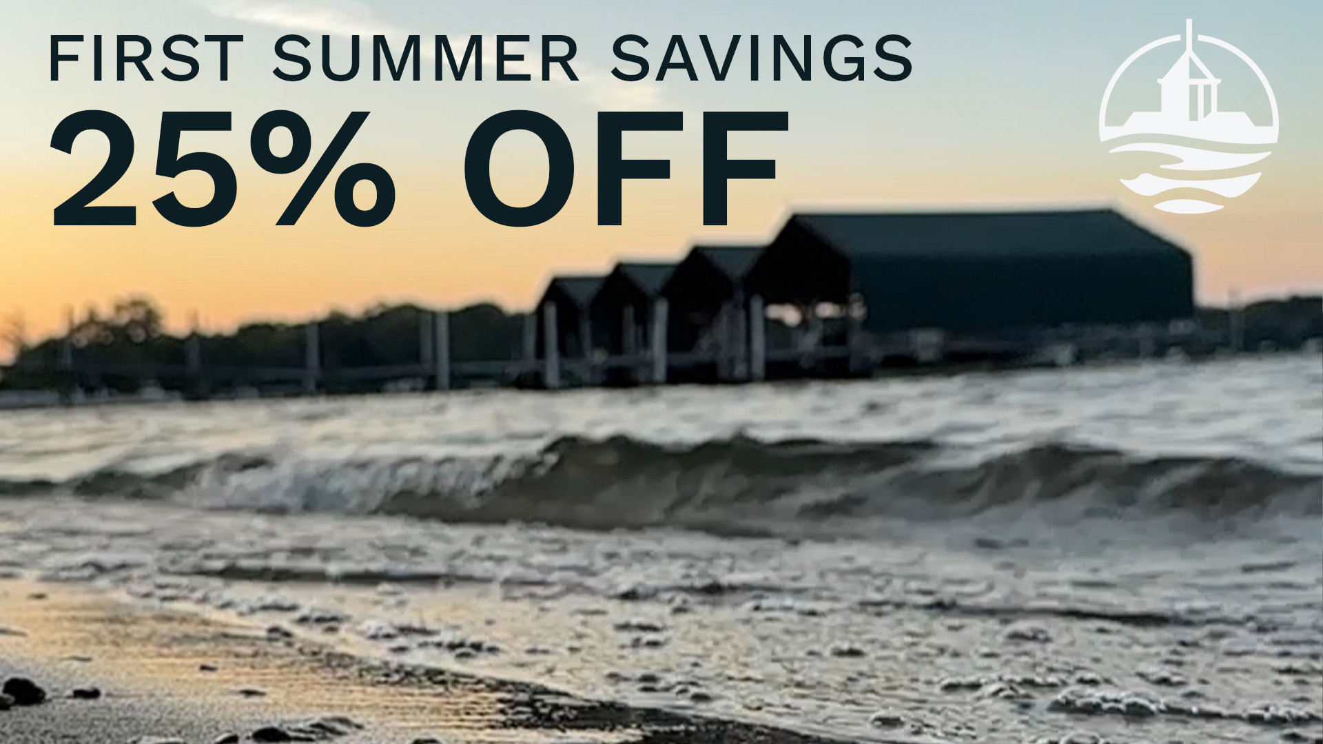 Summer sale: 25% off beachfront offer.